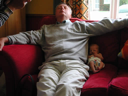 Grandad Erb asleep on the job